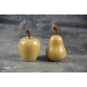 MCM Wooden Apple and Pear Salt and Pepper Shakers, vintage